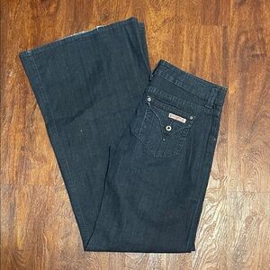 Hudson Jeans Women's Dark Blue Low Rise Super Wide leg Jeans